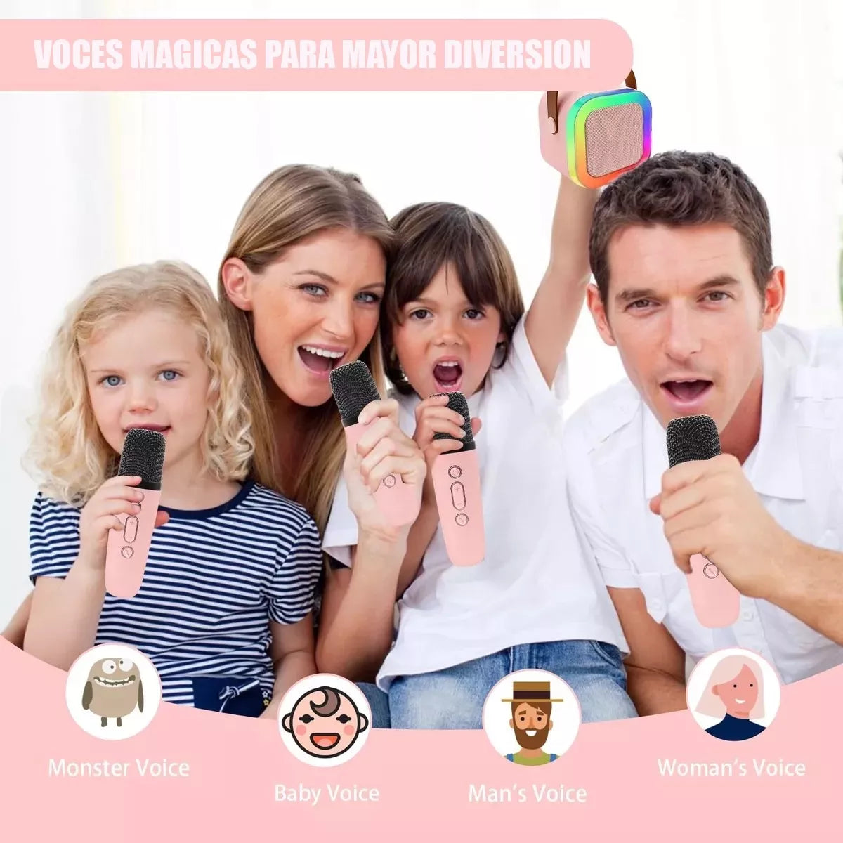 Bocina Karaoke 2 Microfonos Bluetooth