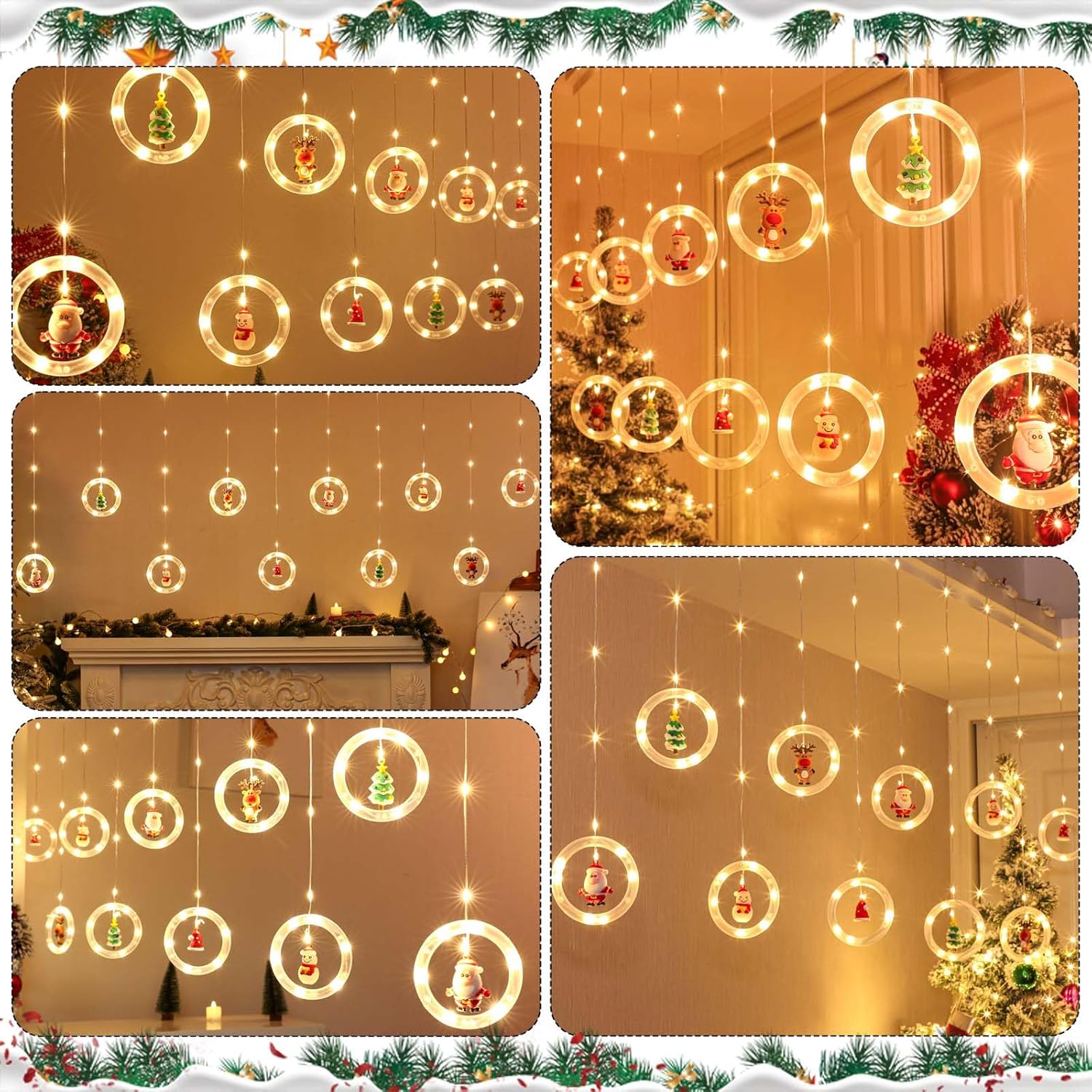 Serie De Luz Led Aros 3 Metros Navidad