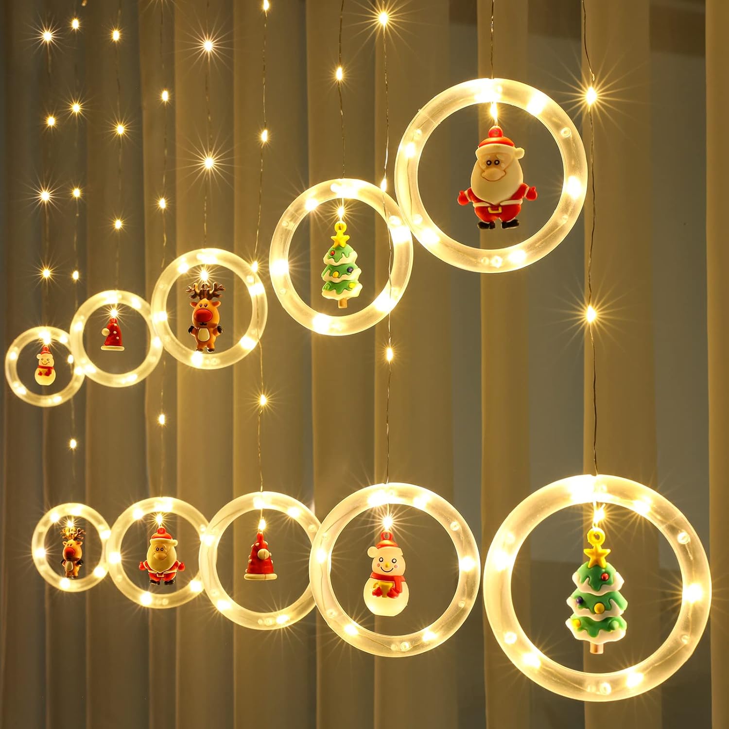 Serie De Luz Led Aros 3 Metros Navidad